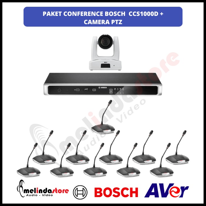 Paket Microphone Conference BOSCH CCS1000D dengan Camera PTZ AVER | 10 Peserta